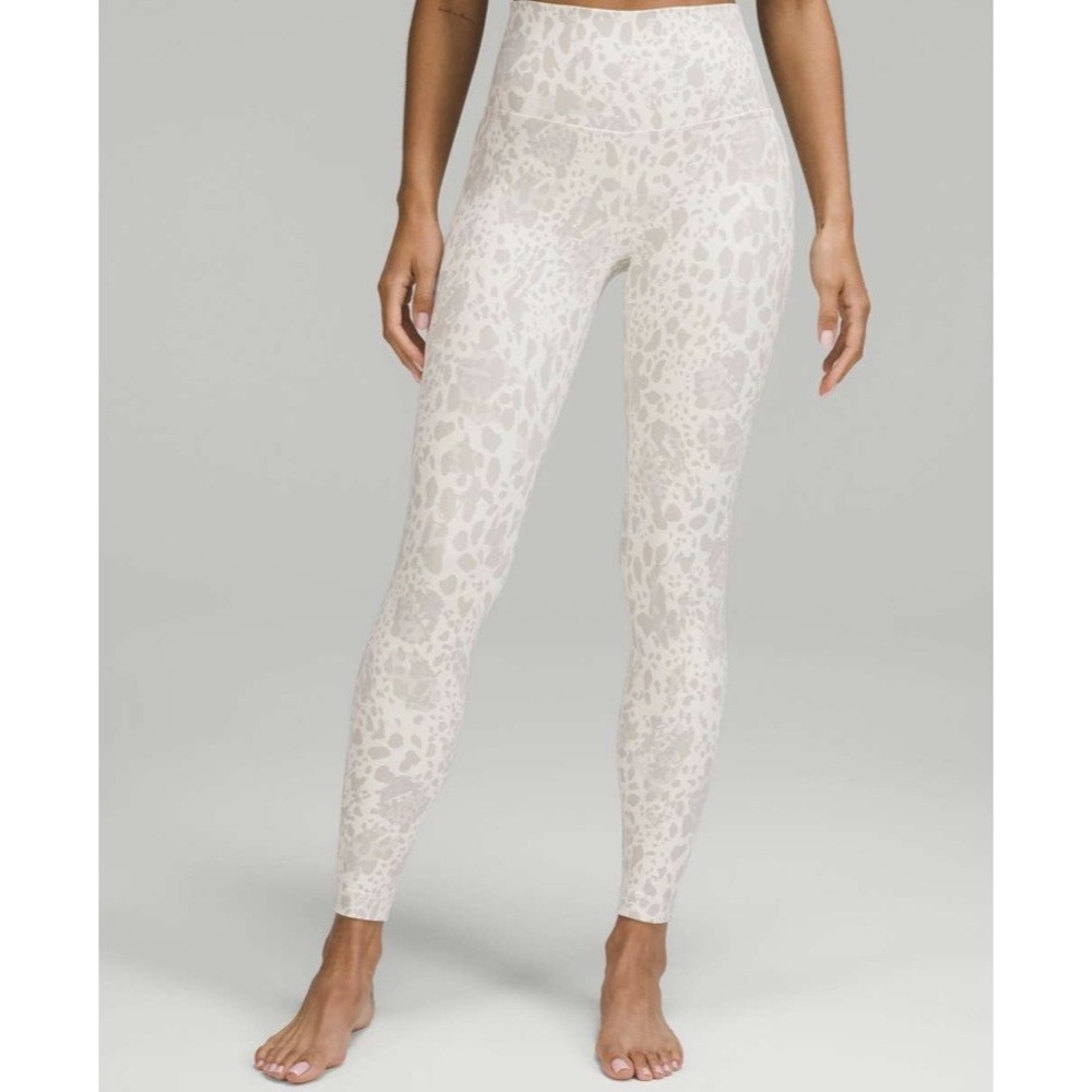 Lululemon Align High Rise Pant 28" Size 4 Cheetah Camo Antique White